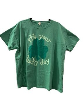 It's Your Lucky Day Green T-Shirt Four Leaf Clover St Patrick’s Day Irish 2X